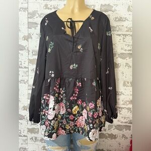 BloomChic Black Floral Blouse